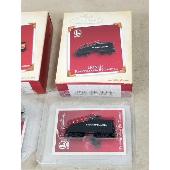 Christmas Tree Ornament Lionel Train Die Cast Metal 2003 2005 Hallmark x2 Vtg - Picture 3 of 10